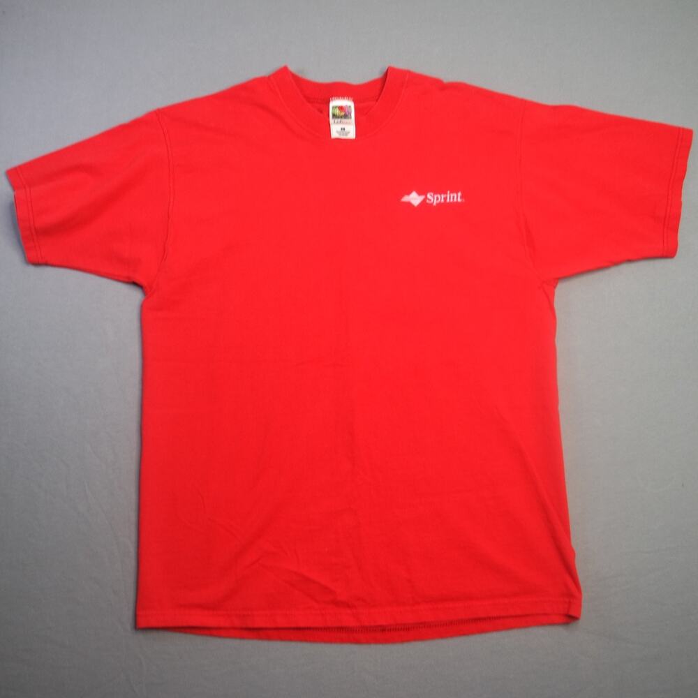 Vintage Y2K Sprint Mobile Fruit Of The Loom Lofteez Size Large Shirt Red